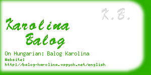 karolina balog business card